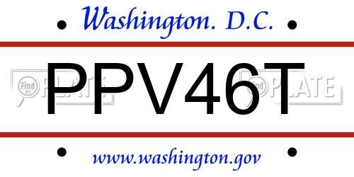 PPV46T District Of Columbia License Plate