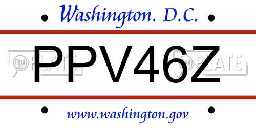 PPV46Z District Of Columbia License Plate
