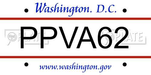 PPVA62 District Of Columbia License Plate