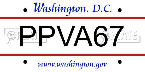 PPVA67 District Of Columbia License Plate