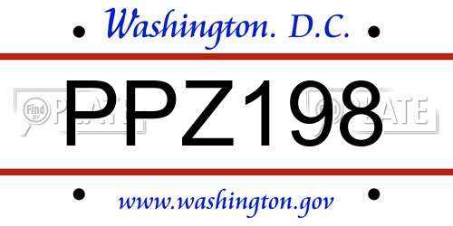 PPZ198 District Of Columbia License Plate