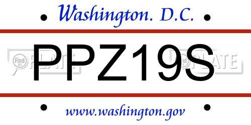 PPZ19S District Of Columbia License Plate