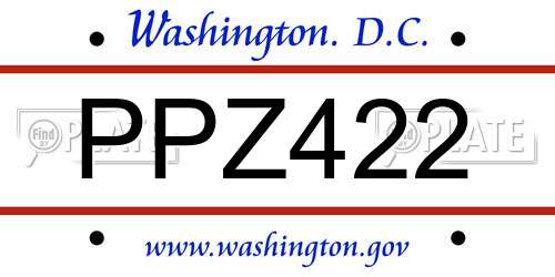 PPZ422 District Of Columbia License Plate
