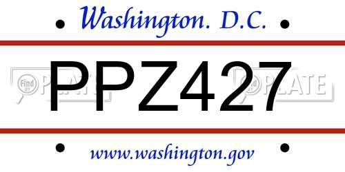 PPZ427 District Of Columbia License Plate