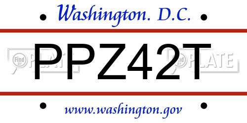 PPZ42T District Of Columbia License Plate