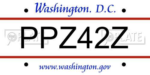 PPZ42Z District Of Columbia License Plate