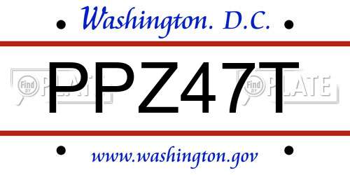PPZ47T District Of Columbia License Plate