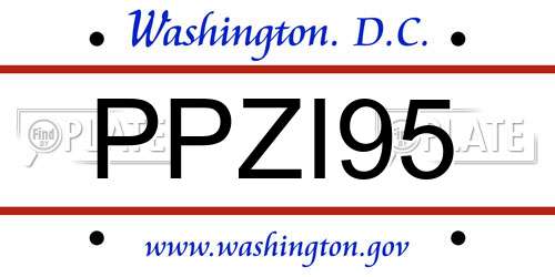 PPZI95 District Of Columbia License Plate