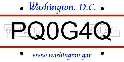PQ0G4Q District Of Columbia License Plate