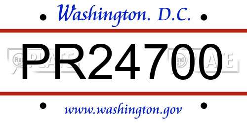 PR24700 District Of Columbia License Plate