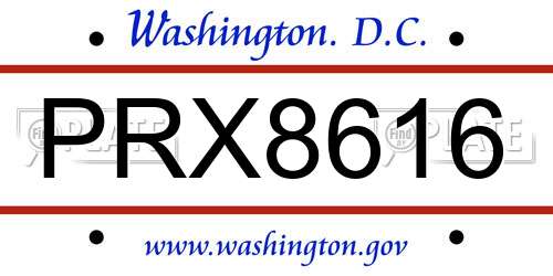 PRX8616 District Of Columbia License Plate