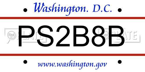 PS2B8B District Of Columbia License Plate
