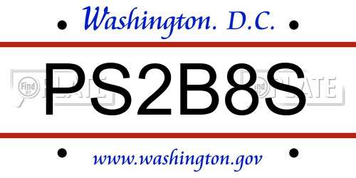 PS2B8S District Of Columbia License Plate