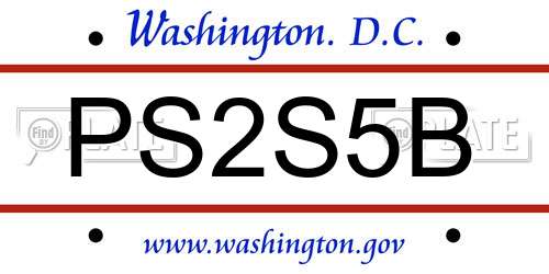 PS2S5B District Of Columbia License Plate