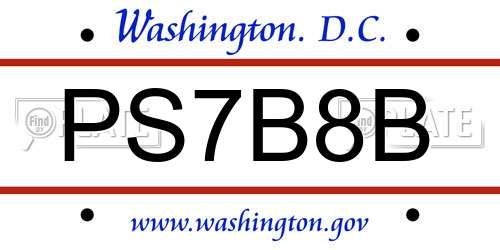 PS7B8B District Of Columbia License Plate