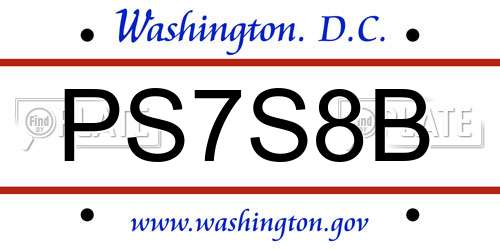 PS7S8B District Of Columbia License Plate