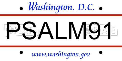 PSALM91 District Of Columbia License Plate