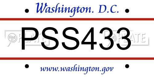 PSS433 District Of Columbia License Plate