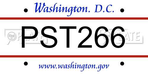 PST266 District Of Columbia License Plate
