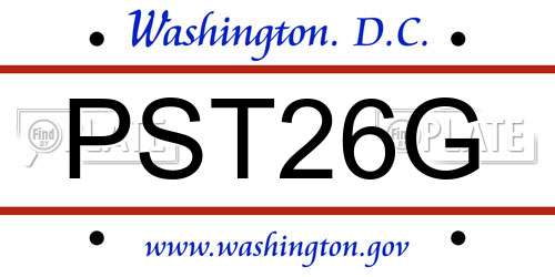 PST26G District Of Columbia License Plate