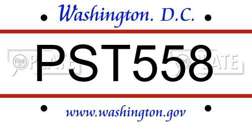 PST558 District Of Columbia License Plate
