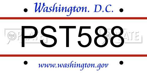 PST588 District Of Columbia License Plate