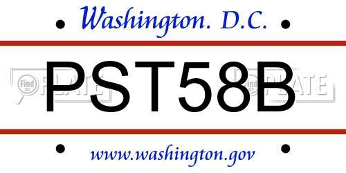 PST58B District Of Columbia License Plate