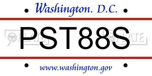 PST88S District Of Columbia License Plate