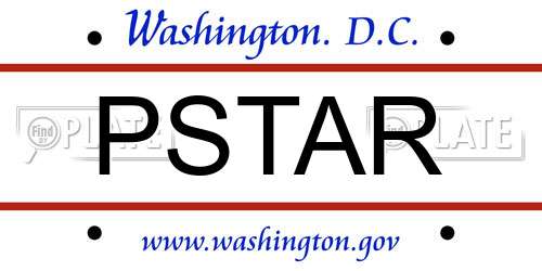 PSTAR District Of Columbia License Plate