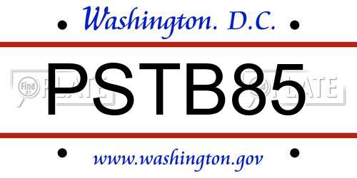 PSTB85 District Of Columbia License Plate