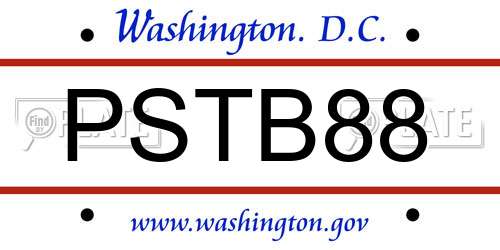 PSTB88 District Of Columbia License Plate