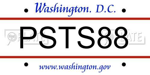 PSTS88 District Of Columbia License Plate