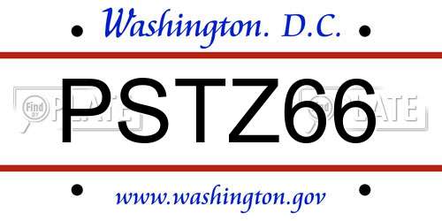 PSTZ66 District Of Columbia License Plate