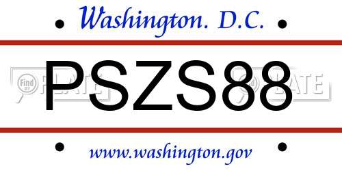 PSZS88 District Of Columbia License Plate