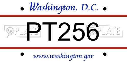 PT256 District Of Columbia License Plate