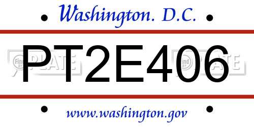 PT2E406 District Of Columbia License Plate