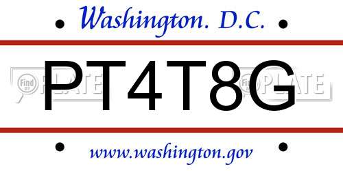 PT4T8G District Of Columbia License Plate