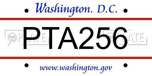 PTA256 District Of Columbia License Plate