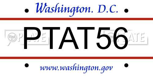 PTAT56 District Of Columbia License Plate
