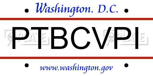 PTBCVPI District Of Columbia License Plate