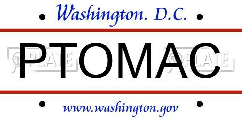 PTOMAC District Of Columbia License Plate