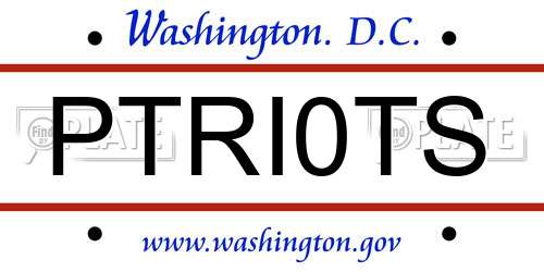 PTRI0TS District Of Columbia License Plate