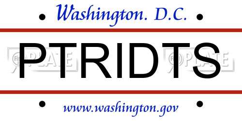 PTRIDTS District Of Columbia License Plate