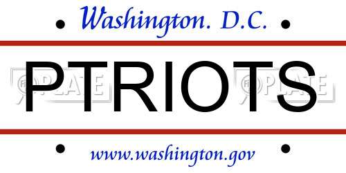 PTRIOTS District Of Columbia License Plate