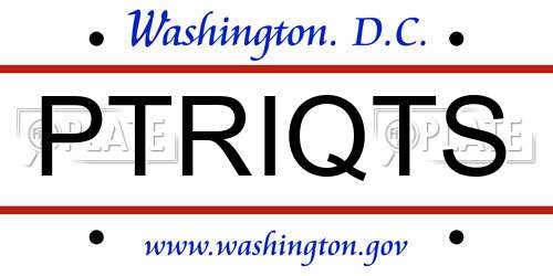 PTRIQTS District Of Columbia License Plate