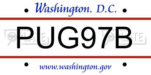 PUG97B District Of Columbia License Plate