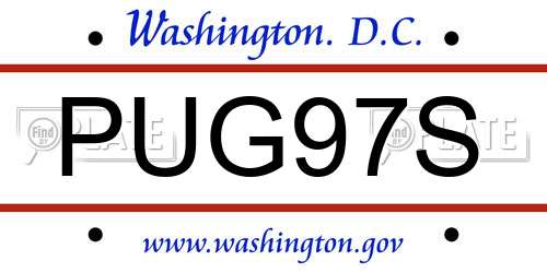 PUG97S District Of Columbia License Plate