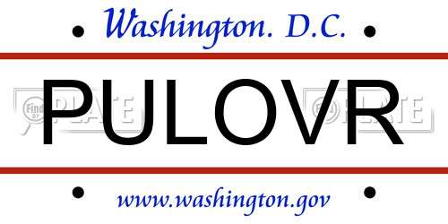 PULOVR District Of Columbia License Plate