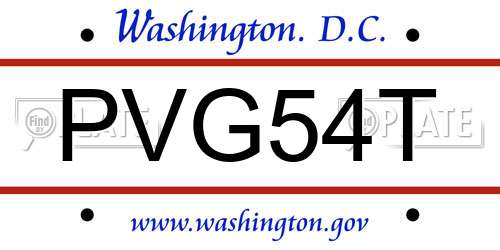 PVG54T District Of Columbia License Plate