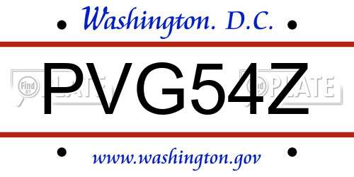 PVG54Z District Of Columbia License Plate